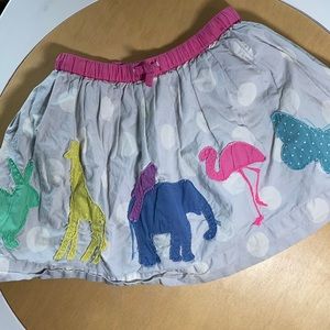 Mini Boden animal parade appliqué elastic skirt with draw string
